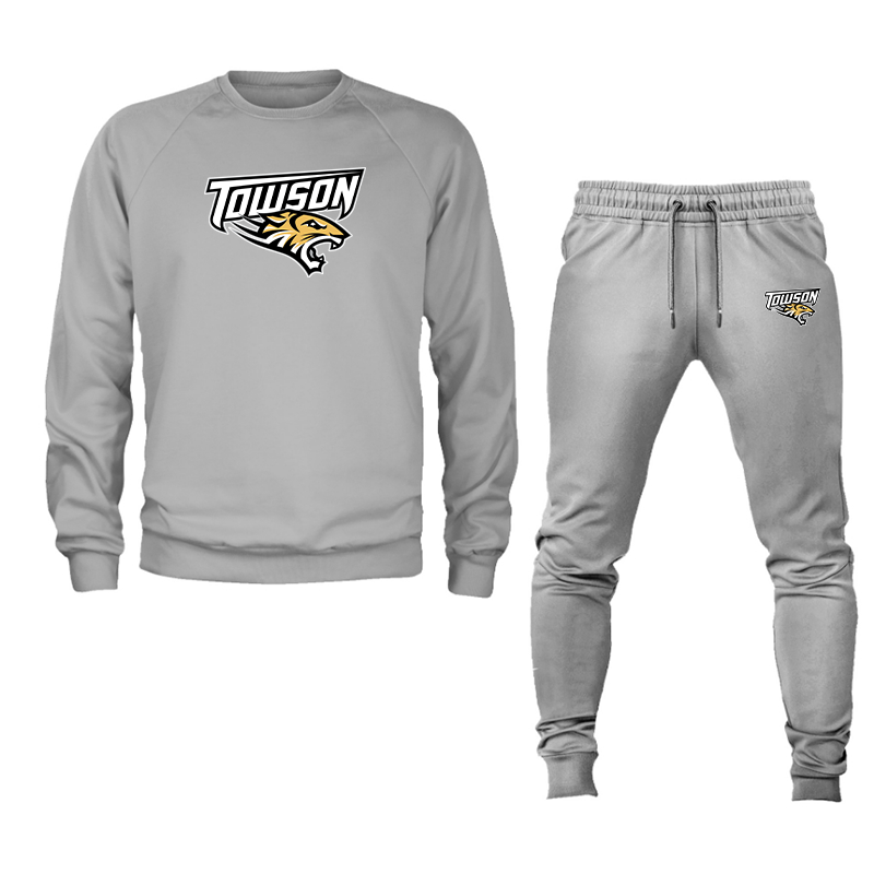 Men's Towson Tigers Crewneck Sweatshirt Joggers Suit